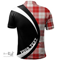 ScotsTee Shop Scottish Erskine Red Clan Crest Personalized Tartan Polo Shirt Circle Style Back Shirt with Your Text