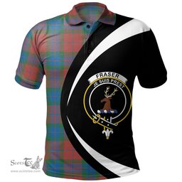 ScotsTee Shop Scottish Fraser of Boblainy Hugh Ancient Clan Crest Personalized Tartan Polo Shirt Circle Style Back Shirt with Your Text