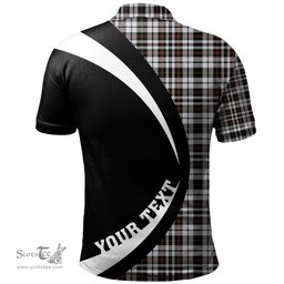 ScotsTee Shop Scottish Little Arisaid Modern Clan Crest Personalized Tartan Polo Shirt Circle Style Back Shirt with Your Text