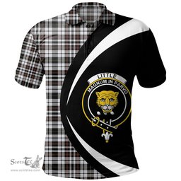 ScotsTee Shop Scottish Little Arisaid Modern Clan Crest Personalized Tartan Polo Shirt Circle Style Back Shirt with Your Text