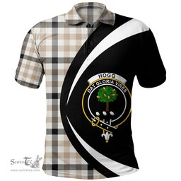ScotsTee Shop Scottish Hogg Weathered Clan Crest Personalized Tartan Polo Shirt Circle Style Back Shirt with Your Text