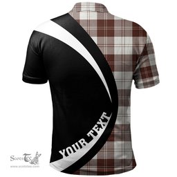ScotsTee Shop Scottish Erskine Burgundy Clan Crest Personalized Tartan Polo Shirt Circle Style Back Shirt with Your Text