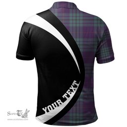 ScotsTee Shop Scottish Hutton Weathered Clan Crest Personalized Tartan Polo Shirt Circle Style Back Shirt with Your Text