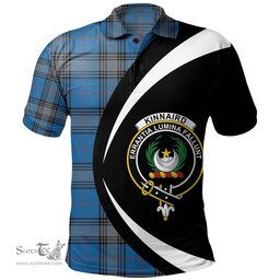 ScotsTee Shop Scottish Kinnaird Ancient Clan Crest Personalized Tartan Polo Shirt Circle Style Back Shirt with Your Text