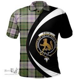 ScotsTee Shop Scottish Firth of Tay (Gillies Dress) Ancient Clan Crest Personalized Tartan Polo Shirt Circle Style Back Shirt with Your Text