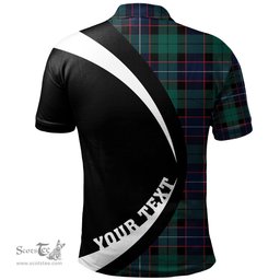 ScotsTee Shop Scottish Hunter (Michael) Modern Clan Crest Personalized Tartan Polo Shirt Circle Style Back Shirt with Your Text