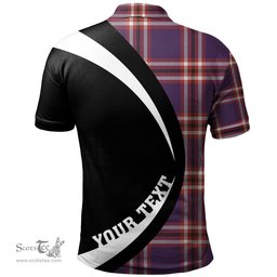 ScotsTee Shop Scottish Laing of Archiestown (Lang of Archiestown) Weathered Clan Crest Personalized Tartan Polo Shirt Circle Style Back Shirt with Your Text