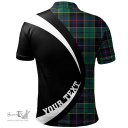 ScotsTee Shop Scottish Forsyth Modern Clan Crest Personalized Tartan Polo Shirt Circle Style Back Shirt with Your Text