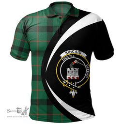 ScotsTee Shop Scottish Kincaid Modern Clan Crest Personalized Tartan Polo Shirt Circle Style Back Shirt with Your Text