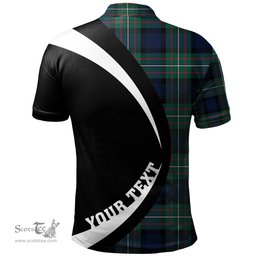ScotsTee Shop Scottish Ferguson Modern Clan Crest Personalized Tartan Polo Shirt Circle Style Back Shirt with Your Text