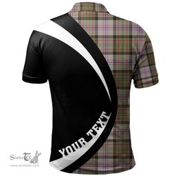 ScotsTee Shop Scottish Firth of Tay (Gillies Dress) Weathered Clan Crest Personalized Tartan Polo Shirt Circle Style Back Shirt with Your Text