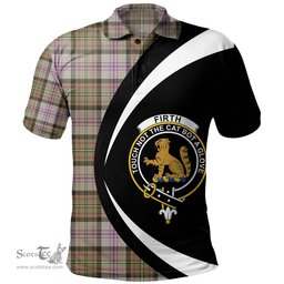 ScotsTee Shop Scottish Firth of Tay (Gillies Dress) Weathered Clan Crest Personalized Tartan Polo Shirt Circle Style Back Shirt with Your Text