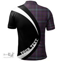 ScotsTee Shop Scottish Hope Vere Weathered Clan Crest Personalized Tartan Polo Shirt Circle Style Back Shirt with Your Text