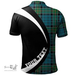 ScotsTee Shop Scottish Kirkpatrick Clan Crest Personalized Tartan Polo Shirt Circle Style Back Shirt with Your Text