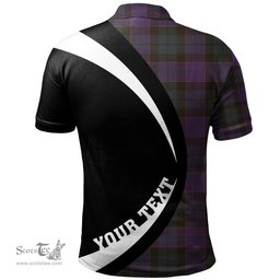 ScotsTee Shop Scottish Ferguson of Balquhidder Weathered Clan Crest Personalized Tartan Polo Shirt Circle Style Back Shirt with Your Text
