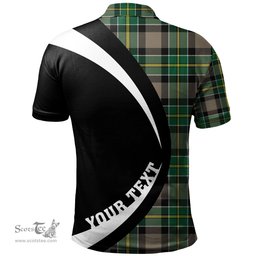 ScotsTee Shop Scottish Hamilton of Brandon Modern Clan Crest Personalized Tartan Polo Shirt Circle Style Back Shirt with Your Text