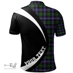 ScotsTee Shop Scottish Galbraith Modern Clan Crest Personalized Tartan Polo Shirt Circle Style Back Shirt with Your Text