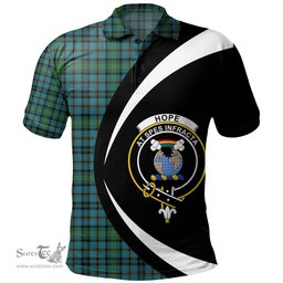 ScotsTee Shop Scottish Hope Vere Ancient Clan Crest Personalized Tartan Polo Shirt Circle Style Back Shirt with Your Text