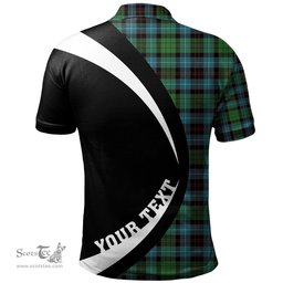 ScotsTee Shop Scottish Hunter of Peebleshire Ancient Clan Crest Personalized Tartan Polo Shirt Circle Style Back Shirt with Your Text