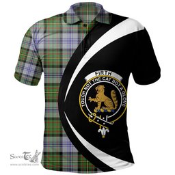 ScotsTee Shop Scottish Firth of Tay (Gillies Dress) Modern Clan Crest Personalized Tartan Polo Shirt Circle Style Back Shirt with Your Text