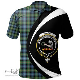 ScotsTee Shop Scottish Dyce Ancient Clan Crest Personalized Tartan Polo Shirt Circle Style Back Shirt with Your Text