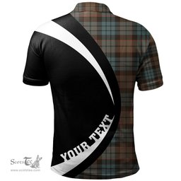 ScotsTee Shop Scottish Fletcher Family Weathered Clan Crest Personalized Tartan Polo Shirt Circle Style Back Shirt with Your Text