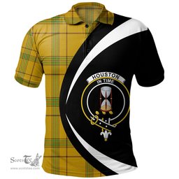 ScotsTee Shop Scottish Houston Clan Crest Personalized Tartan Polo Shirt Circle Style Back Shirt with Your Text