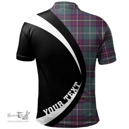 ScotsTee Shop Scottish Inglis Weathered Clan Crest Personalized Tartan Polo Shirt Circle Style Back Shirt with Your Text