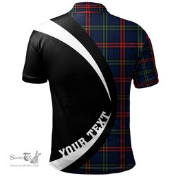 ScotsTee Shop Scottish Eglinton District (Montgomery of Ayrshire) Modern Clan Crest Personalized Tartan Polo Shirt Circle Style Back Shirt with Your Text