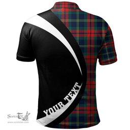 ScotsTee Shop Scottish Harvey Modern Clan Crest Personalized Tartan Polo Shirt Circle Style Back Shirt with Your Text