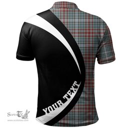 ScotsTee Shop Scottish Gayre Weathered Clan Crest Personalized Tartan Polo Shirt Circle Style Back Shirt with Your Text