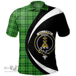 ScotsTee Shop Scottish Galloway District Clan Crest Personalized Tartan Polo Shirt Circle Style Back Shirt with Your Text