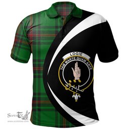 ScotsTee Shop Scottish Logie Clan Crest Personalized Tartan Polo Shirt Circle Style Back Shirt with Your Text