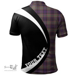 ScotsTee Shop Scottish Gillies Weathered Clan Crest Personalized Tartan Polo Shirt Circle Style Back Shirt with Your Text