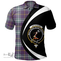 ScotsTee Shop Scottish Jackson Weathered Clan Crest Personalized Tartan Polo Shirt Circle Style Back Shirt with Your Text