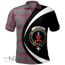 ScotsTee Shop Scottish Logan Light Weathered Clan Crest Personalized Tartan Polo Shirt Circle Style Back Shirt with Your Text