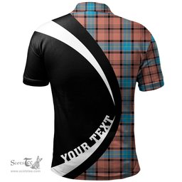 ScotsTee Shop Scottish Haney Dress Modern Clan Crest Personalized Tartan Polo Shirt Circle Style Back Shirt with Your Text