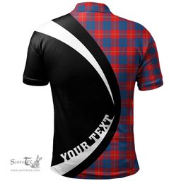 ScotsTee Shop Scottish Galloway Red Clan Crest Personalized Tartan Polo Shirt Circle Style Back Shirt with Your Text