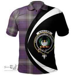 ScotsTee Shop Scottish Kinnaird Weathered Clan Crest Personalized Tartan Polo Shirt Circle Style Back Shirt with Your Text