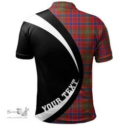 ScotsTee Shop Scottish Lumsden Modern Clan Crest Personalized Tartan Polo Shirt Circle Style Back Shirt with Your Text