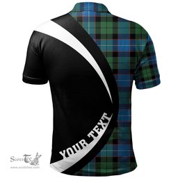 ScotsTee Shop Scottish Hunter Ancient Clan Crest Personalized Tartan Polo Shirt Circle Style Back Shirt with Your Text