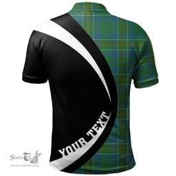 ScotsTee Shop Scottish Hunter of Hunterston (Michael of Hunterston) Ancient Clan Crest Personalized Tartan Polo Shirt Circle Style Back Shirt with Your Text