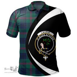ScotsTee Shop Scottish Laurie Modern Clan Crest Personalized Tartan Polo Shirt Circle Style Back Shirt with Your Text
