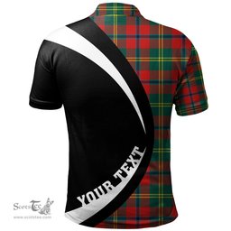 ScotsTee Shop Scottish Hutcheson Modern Clan Crest Personalized Tartan Polo Shirt Circle Style Back Shirt with Your Text