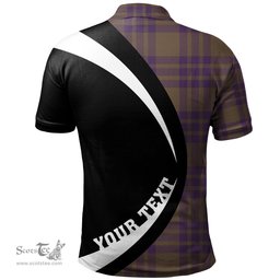 ScotsTee Shop Scottish Elphinstone Weathered Clan Crest Personalized Tartan Polo Shirt Circle Style Back Shirt with Your Text