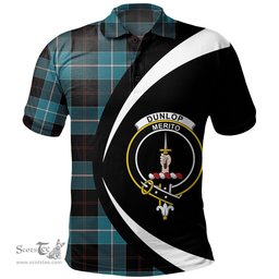 ScotsTee Shop Scottish Dunlop Ancient Clan Crest Personalized Tartan Polo Shirt Circle Style Back Shirt with Your Text