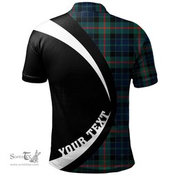 ScotsTee Shop Scottish Gunn Modern Clan Crest Personalized Tartan Polo Shirt Circle Style Back Shirt with Your Text