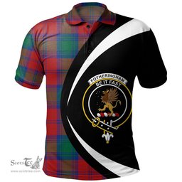 ScotsTee Shop Scottish Fotheringham Modern Clan Crest Personalized Tartan Polo Shirt Circle Style Back Shirt with Your Text