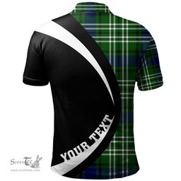 ScotsTee Shop Scottish Learmonth Clan Crest Personalized Tartan Polo Shirt Circle Style Back Shirt with Your Text