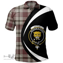 ScotsTee Shop Scottish Little Dress Weathered Clan Crest Personalized Tartan Polo Shirt Circle Style Back Shirt with Your Text